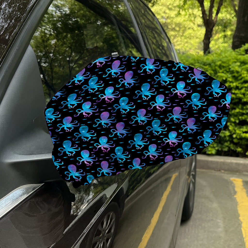 Purple And Teal Octopus Pattern Print Car Side Mirror Covers