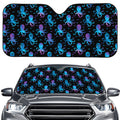 Purple And Teal Octopus Pattern Print Car Windshield Sun Shade