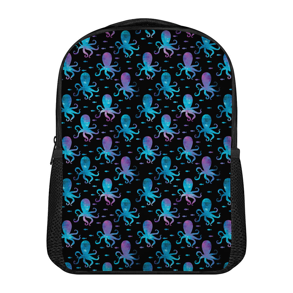 Purple And Teal Octopus Pattern Print Casual Backpack