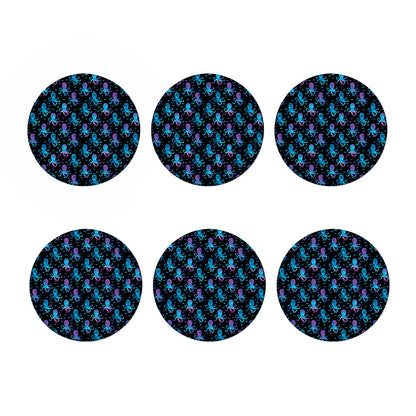 Purple And Teal Octopus Pattern Print Coaster Set