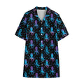 Purple And Teal Octopus Pattern Print Cotton Hawaiian Shirt