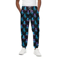 Purple And Teal Octopus Pattern Print Cotton Sweatpants