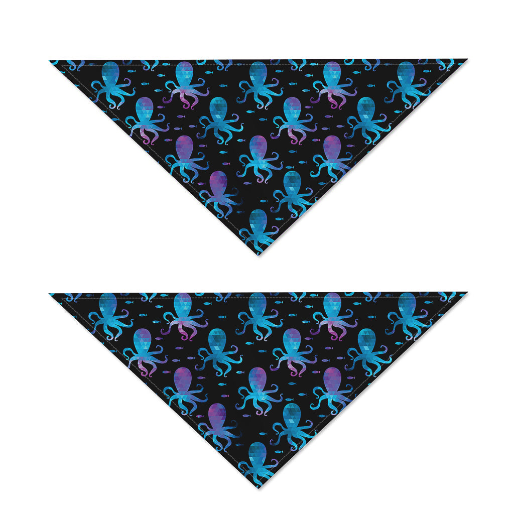 Purple And Teal Octopus Pattern Print Dog Bandana