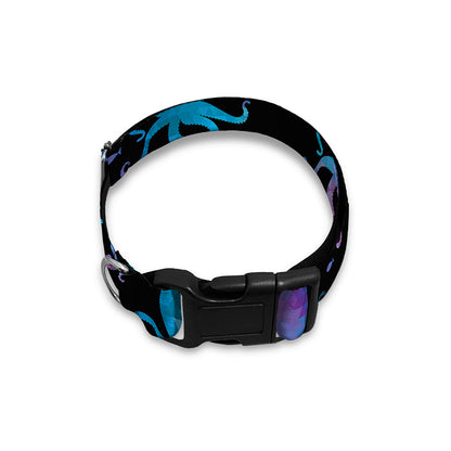 Purple And Teal Octopus Pattern Print Dog Collar