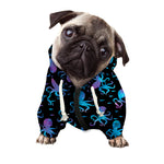 Purple And Teal Octopus Pattern Print Dog Zip Up Hoodie