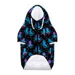 Purple And Teal Octopus Pattern Print Dog Zip Up Hoodie