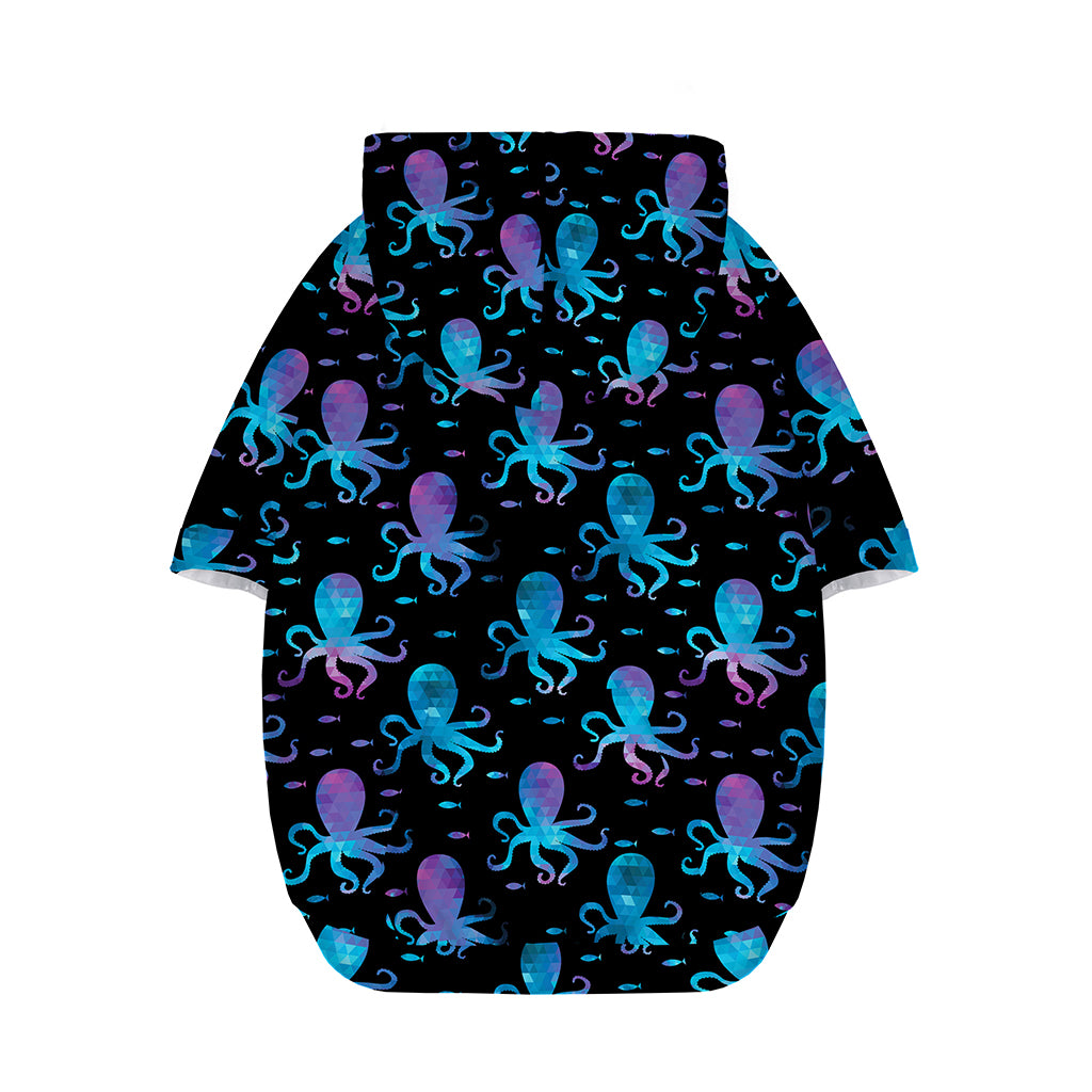 Purple And Teal Octopus Pattern Print Dog Zip Up Hoodie