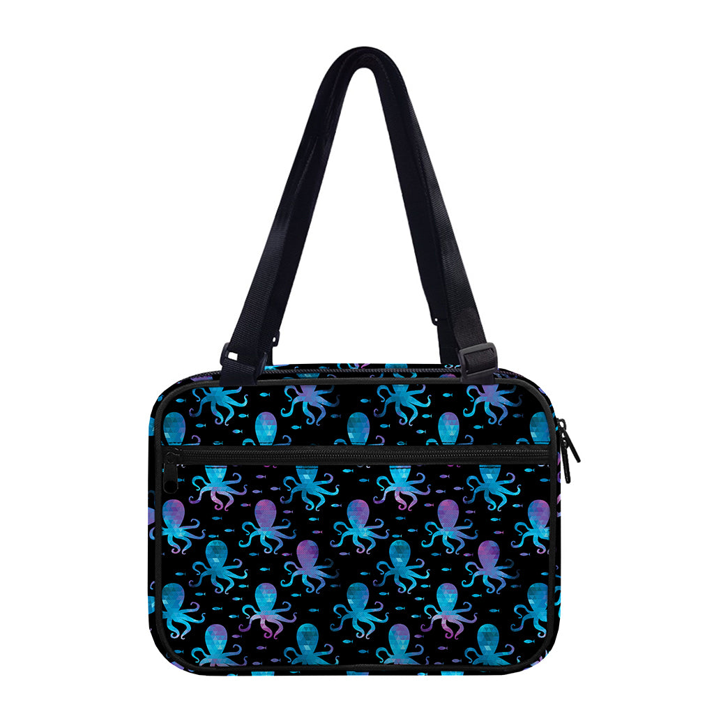 Purple And Teal Octopus Pattern Print Double Strap Bible Bag