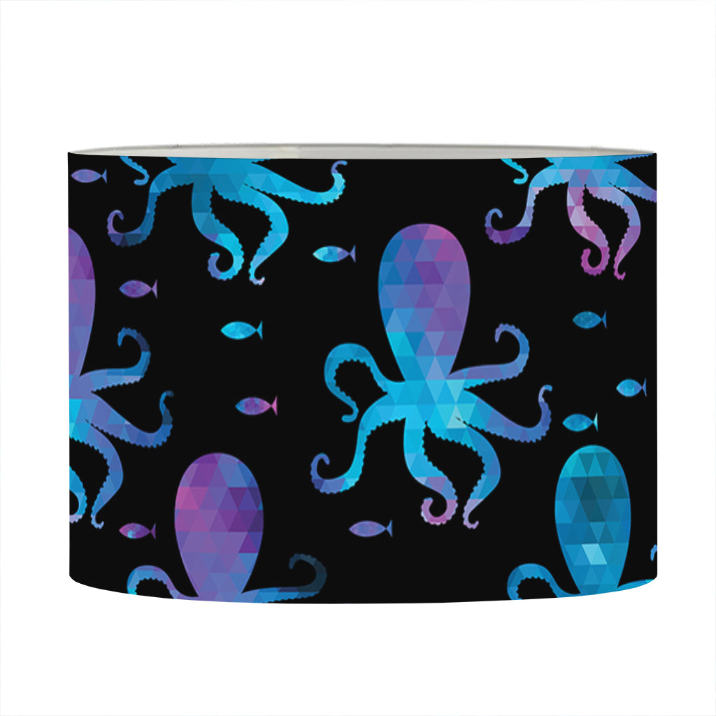 Purple And Teal Octopus Pattern Print Drum Lamp Shade