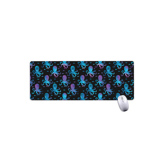 Purple And Teal Octopus Pattern Print Extended Mouse Pad
