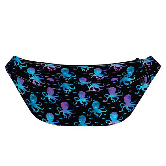 Purple And Teal Octopus Pattern Print Fanny Pack