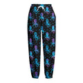 Purple And Teal Octopus Pattern Print Fleece Lined Knit Pants