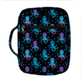 Purple And Teal Octopus Pattern Print Front Pocket Bible Bag