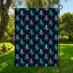 Purple And Teal Octopus Pattern Print Garden Flag