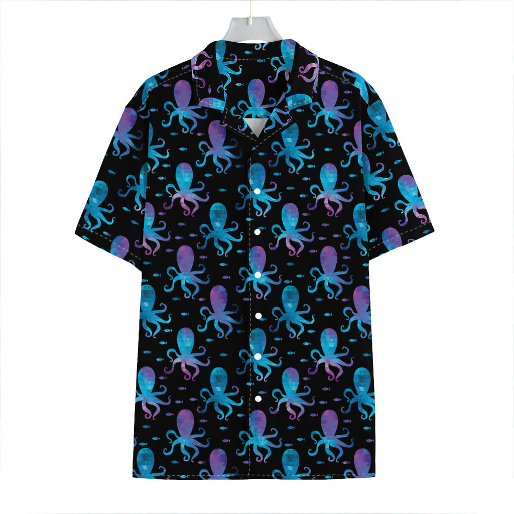 Purple And Teal Octopus Pattern Print Hawaiian Shirt