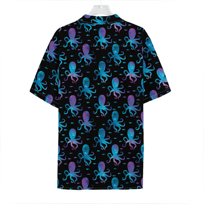 Purple And Teal Octopus Pattern Print Hawaiian Shirt