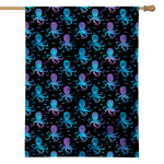 Purple And Teal Octopus Pattern Print House Flag
