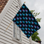 Purple And Teal Octopus Pattern Print House Flag