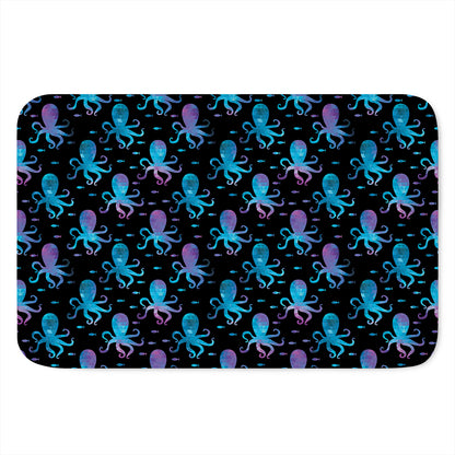 Purple And Teal Octopus Pattern Print Indoor Door Mat