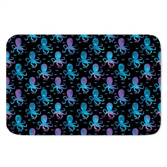 Purple And Teal Octopus Pattern Print Indoor Door Mat