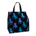 Purple And Teal Octopus Pattern Print Insulated Lunch Tote