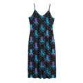 Purple And Teal Octopus Pattern Print Jersey Midi Cami Dress