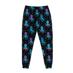 Purple And Teal Octopus Pattern Print Jogger Pants