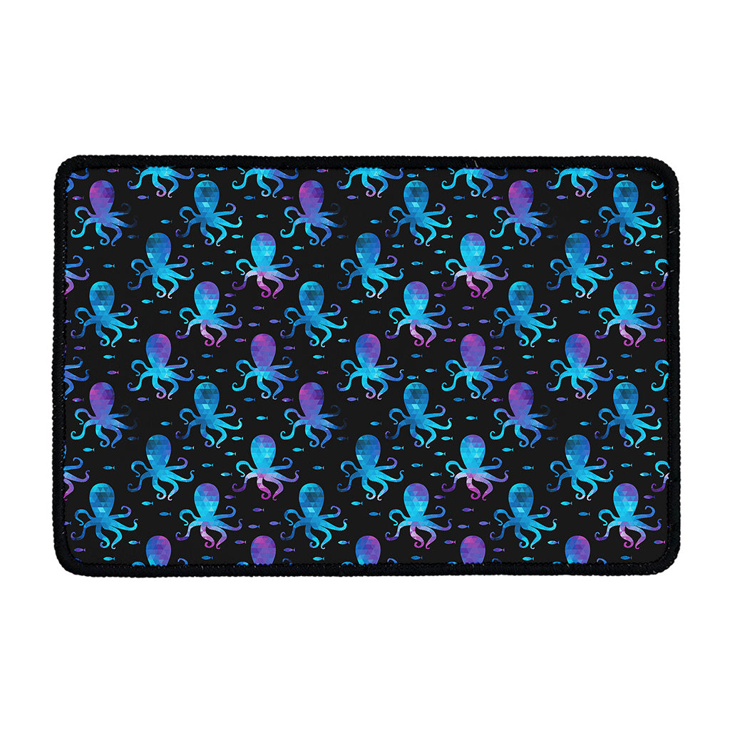 Purple And Teal Octopus Pattern Print Kitchen Mat