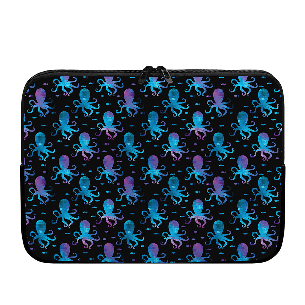Purple And Teal Octopus Pattern Print Laptop Sleeve