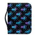 Purple And Teal Octopus Pattern Print Leather Bible Cover