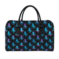 Purple And Teal Octopus Pattern Print Leather Duffel Bag