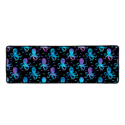 Purple And Teal Octopus Pattern Print Long Kitchen Mat