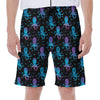 Purple And Teal Octopus Pattern Print Men's Beach Shorts