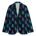Purple And Teal Octopus Pattern Print Men's Blazer