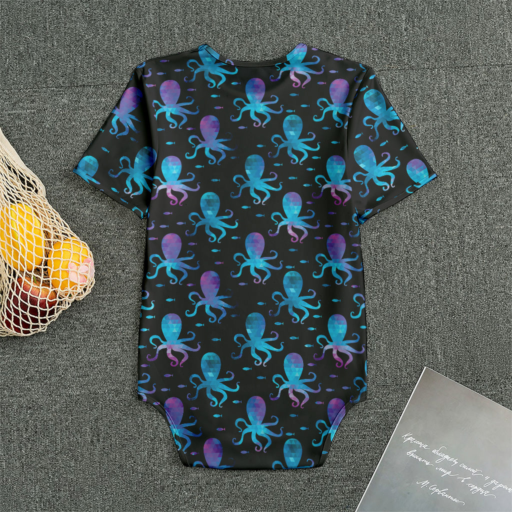 Purple And Teal Octopus Pattern Print Men's Bodysuit