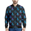 Purple And Teal Octopus Pattern Print Men's Bomber Jacket