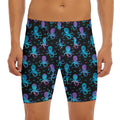 Purple And Teal Octopus Pattern Print Men's Long Boxer Briefs