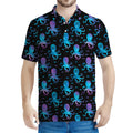 Purple And Teal Octopus Pattern Print Men's Polo Shirt