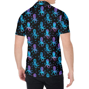 Purple And Teal Octopus Pattern Print Men's Shirt