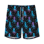 Purple And Teal Octopus Pattern Print Men's Sports Shorts