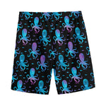 Purple And Teal Octopus Pattern Print Men's Sports Shorts