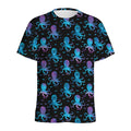 Purple And Teal Octopus Pattern Print Men's Athletic T-Shirt