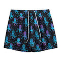 Purple And Teal Octopus Pattern Print Mesh Shorts
