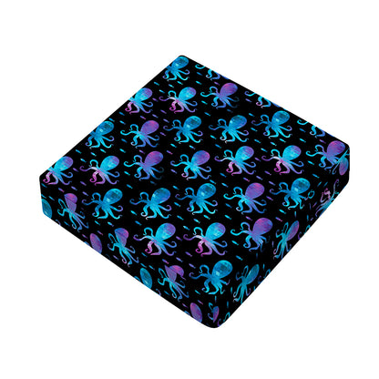 Purple And Teal Octopus Pattern Print Outdoor Seat Cushion Cover