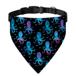 Purple And Teal Octopus Pattern Print Over The Collar Dog Bandana