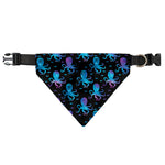 Purple And Teal Octopus Pattern Print Over The Collar Dog Bandana