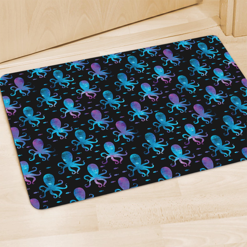 Purple And Teal Octopus Pattern Print Polyester Doormat
