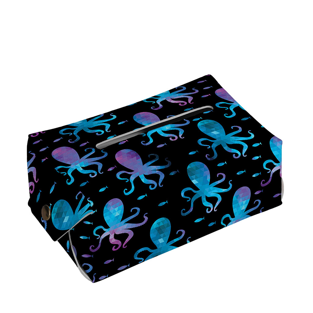 Purple And Teal Octopus Pattern Print Rectangle Tissue Box Cover