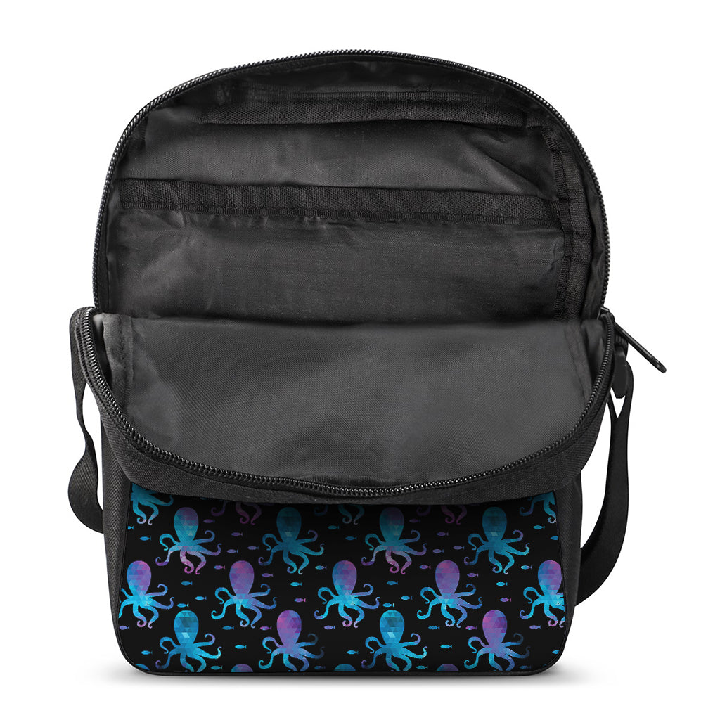 Purple And Teal Octopus Pattern Print Rectangular Crossbody Bag