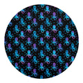 Purple And Teal Octopus Pattern Print Round Blanket